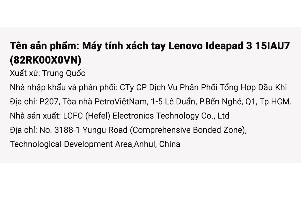 Laptop Lenovo Ideapad 3 15IAU7 i7 1255U/16GB/1TB/Win11 (82RK00X0VN) Màu Xám