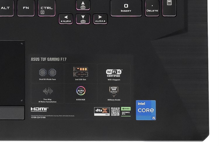 Laptop Asus TUF Gaming F17 FX706HF i5 11400H/16GB/512GB/4GB RTX2050/144Hz/Win11 (HX390W) Màu Đen