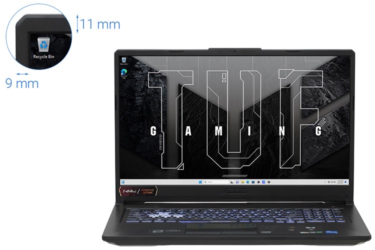 Laptop Asus TUF Gaming F17 FX706HF i5 11400H/16GB/512GB/4GB RTX2050/144Hz/Win11 (HX390W) Màu Đen