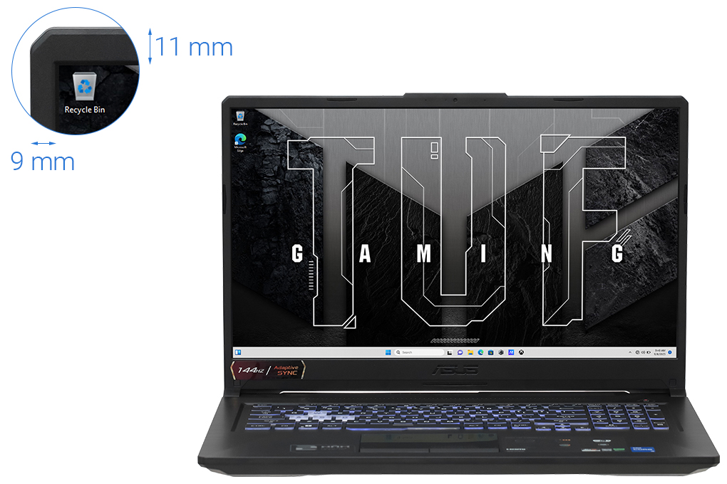 Laptop Asus TUF Gaming F17 FX706HF i5 11400H/16GB/512GB/4GB RTX2050/144Hz/Win11 (HX390W) - 3