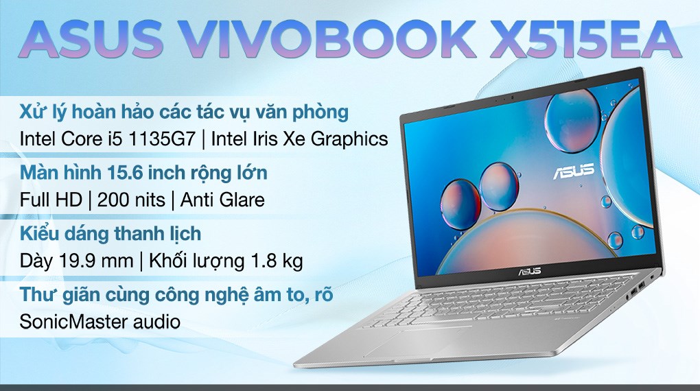 Laptop Asus Vivobook X515EA i5 1135G7/16GB/512GB/Chuột/Win11 (EJ4155W)