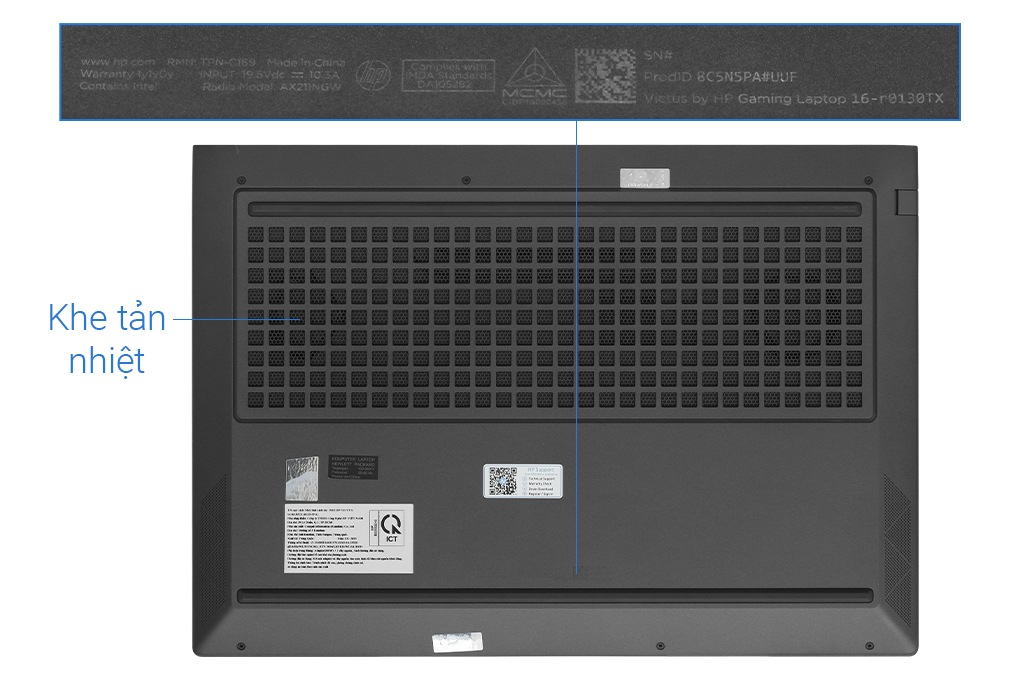 Laptop HP Gaming VICTUS 16 r0130TX - 8C5N5PA (i5 13500H, 16GB, 512GB, RTX 3050 6GB, Full HD 144Hz, Win11) Màu Đen