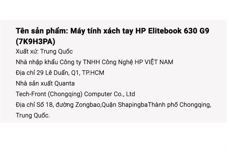 Laptop HP Elitebook 630 G9 i5 1235U/16GB/512GB/Win11 (7K9H3PA) Màu Bạc