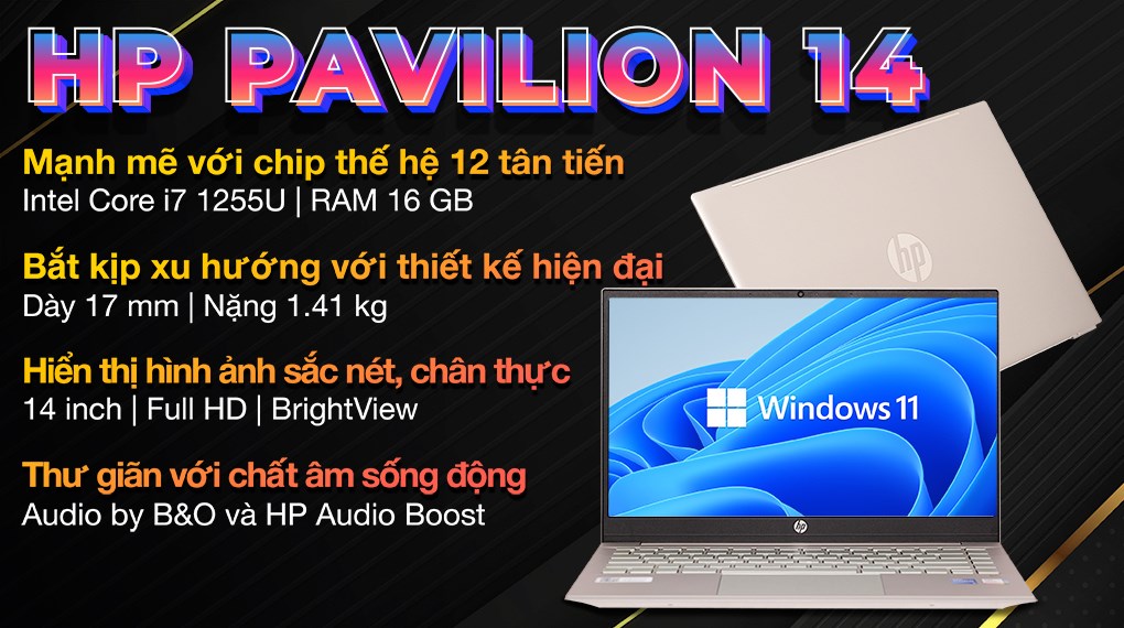 Laptop HP Pavilion 14 dv2071TU i7 1255U/16GB/512GB/Win11 (7C0W0PA)