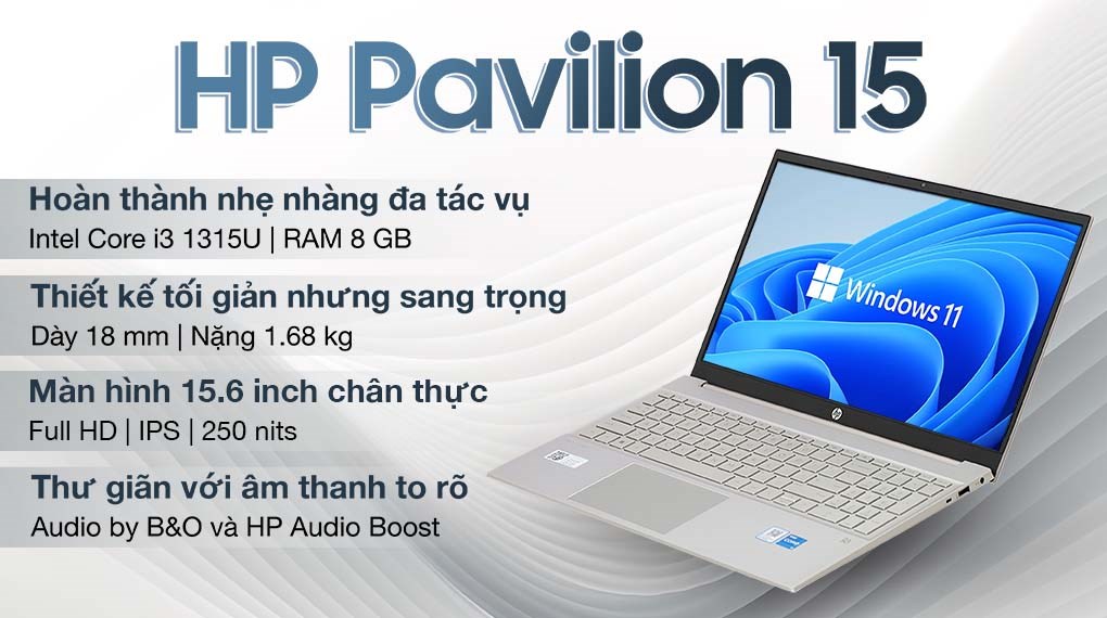 Laptop HP Pavilion 15 eg3098TU i3 1315U/8GB/256GB/Win11 (8C5L9PA)