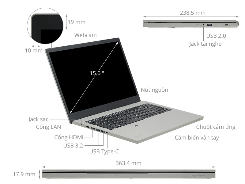 Acer Aspire Vero AV15 51 58HB i5 1155G7/8GB/512GB/Win11 (NX.AYCSV.002)