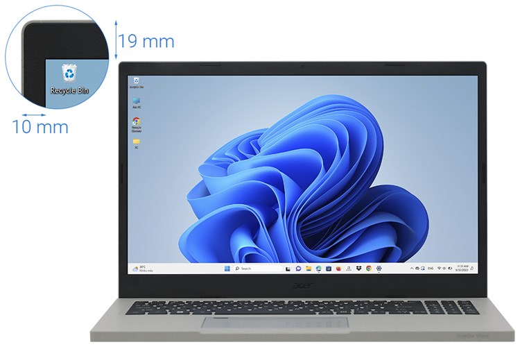 Laptop Acer Aspire Vero AV15 51 58HB i5 1155G7/8GB/512GB/Win11 (NX.AYCSV.002) Màu Xám