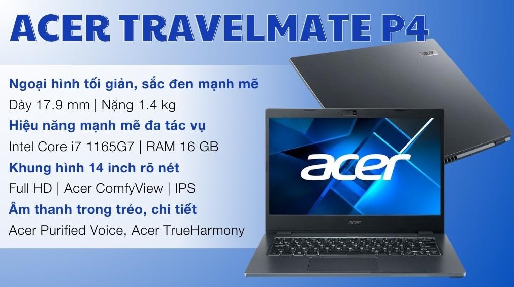 Laptop Acer TravelMate P4 TMP414 51 73F4 i7 1165G7/16GB/1TB/Win11 (NX.VP2SV.00W)