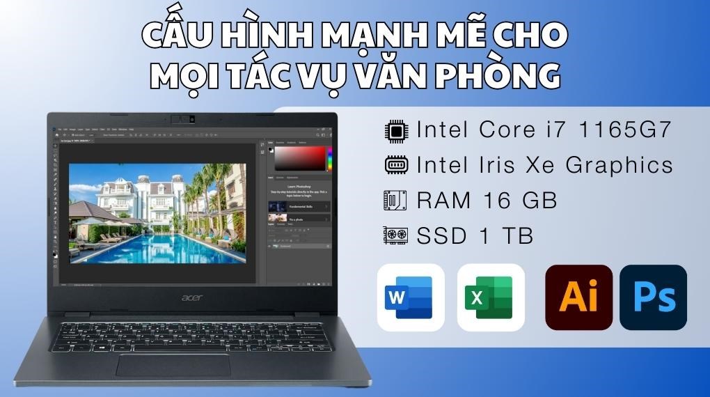 Laptop Acer TravelMate P4 TMP414 51 73F4 i7 1165G7/16GB/1TB/Win11 (NX.VP2SV.00W)