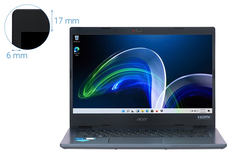 Laptop Acer TravelMate P4 TMP414 51 50HX i5 1135G7/8GB/512GB/Win11 (NX.VP2SV.00T) Màu Xanh