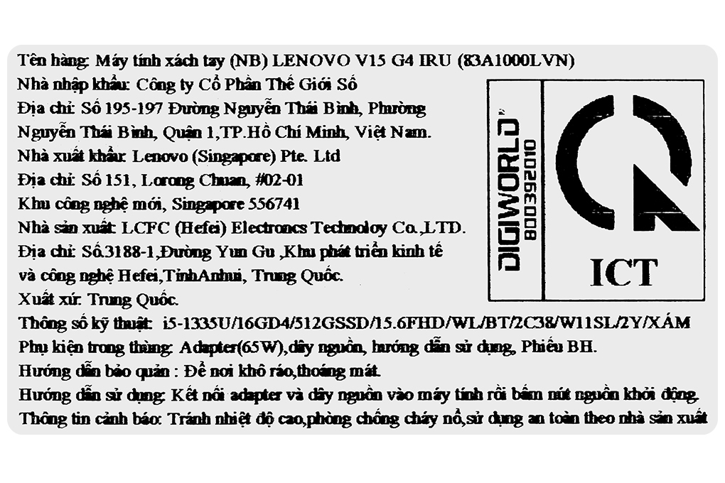 Laptop Lenovo V15 G4 IRU i5 1335U/16GB/512GB/Win11 (83A1000LVN) - 17