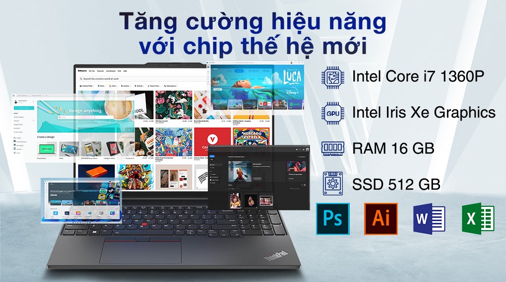 Laptop Lenovo ThinkPad E16 Gen 1 i7 1360P/16GB/512GB/Win11 (21JN006UVN)