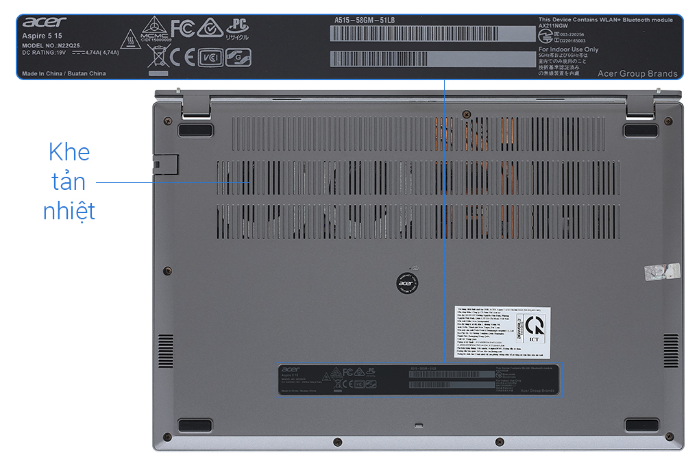 Laptop Acer Gaming Aspire 5 A515 58GM 51LB - NX.KQ4SV.002 (i5 13420H, 16GB, 512GB, RTX 2050 4GB, Full HD, Win11) - 12