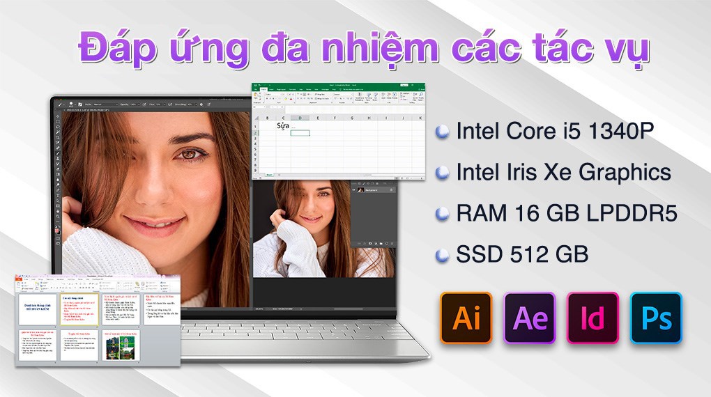 Laptop Dell XPS 13 Plus 9320 i5 1340P/16GB/512GB/Touch/Cáp/OfficeHS/Win11 (71013325)