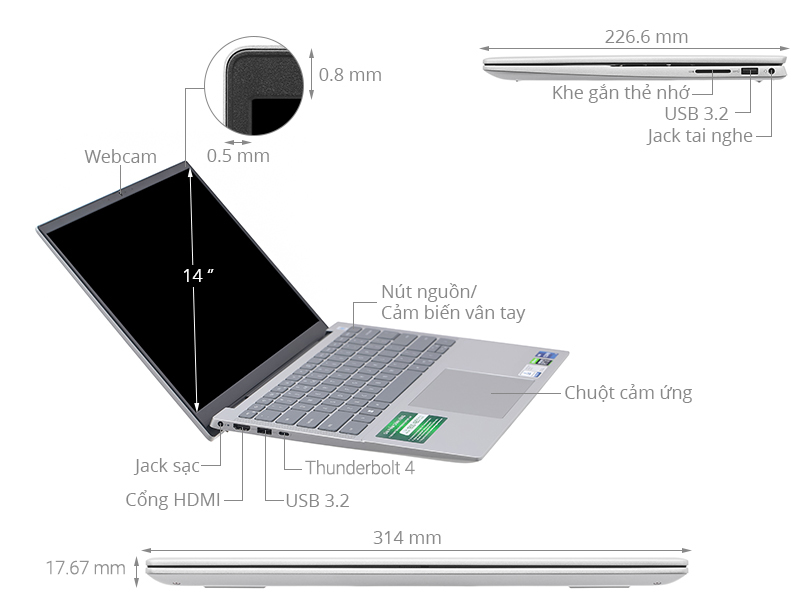 Dell Inspiron 14 5430 i7 1360P/16GB/1TB/4GB RTX2050/120Hz/OfficeHS/Win11 (71015633)