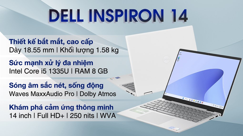 Laptop Dell Inspiron 14 T7430 i5 1335U/8GB/512GB/Touch/Pen/OfficeHS/Win11 (N7430I58W1)