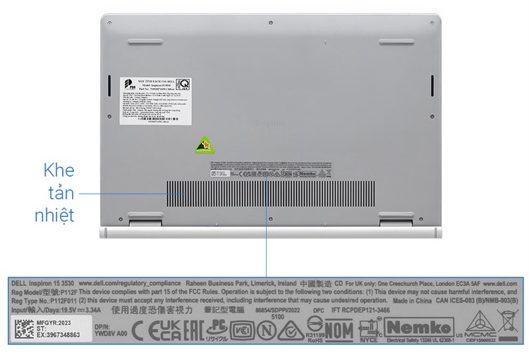 Laptop Dell Inspiron 15 3530 i7 1355U/16GB/512GB/2GB MX550/OfficeHS/Win11 (N3530I716W1) Màu Bạc