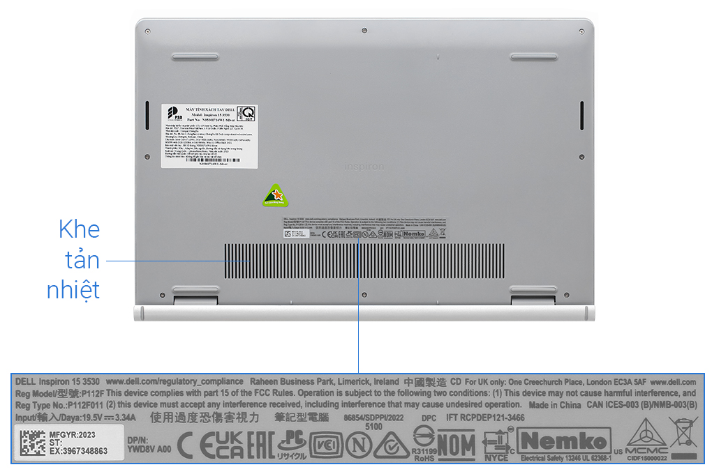 Laptop Dell Inspiron 15 3530 i7 1355U/16GB/512GB/2GB MX550/OfficeHS/Win11 (N3530I716W1) - 12
