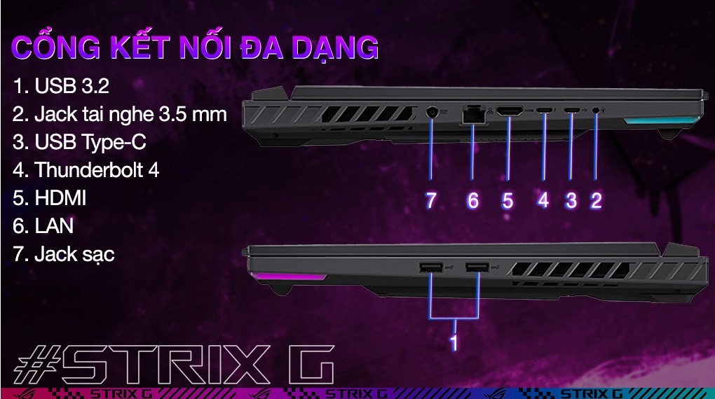 Laptop Asus Gaming ROG Strix G16 G614JV i9 13980HX/16GB/1TB/8GB RTX4060/240Hz/Balo/Win11 (N4261W)