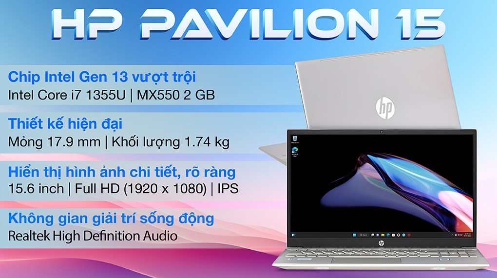 Laptop HP Pavilion 15 eg3035TX i7 1355U/16GB/512GB/2GB MX550/Win11 (8U6L7PA)