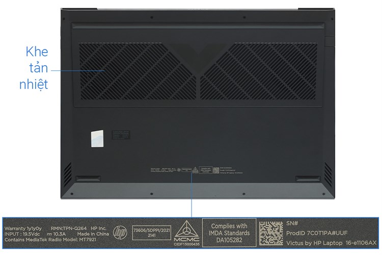 Laptop HP Gaming VICTUS 16 e1106AX R5 6600H/8GB/512GB/4GB RTX3050Ti/144Hz/Win11 (7C0T1PA) Màu Đen