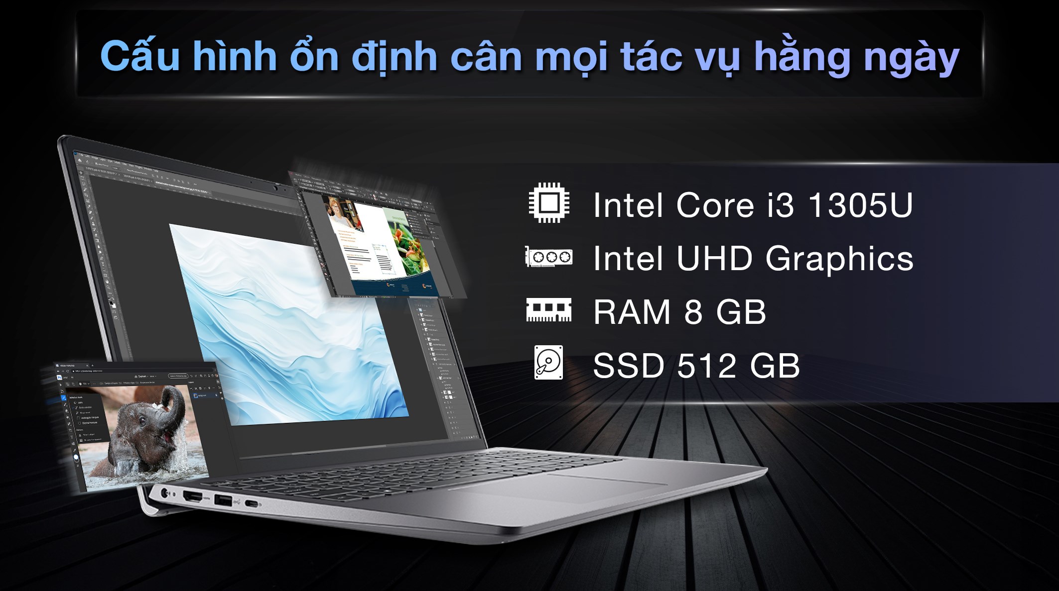 Laptop Dell Vostro 15 3530 i3 1305U/8GB/512GB/120Hz/OfficeHS/Win11 (V5I3465W1)