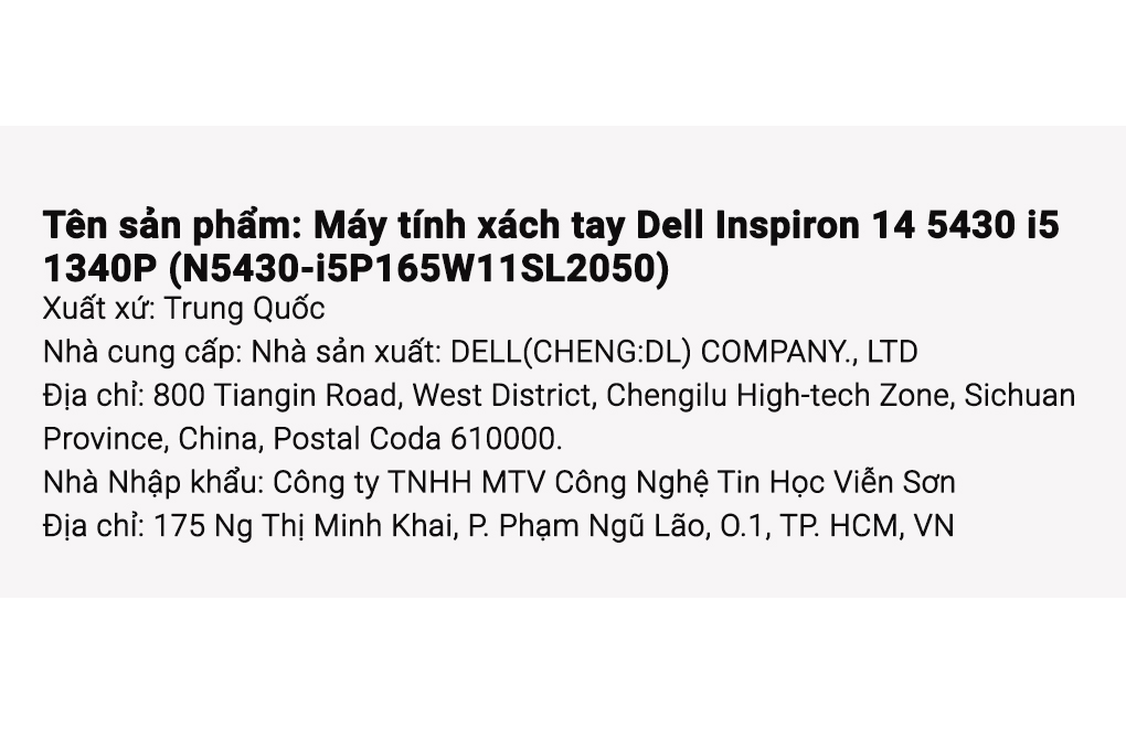 Laptop Dell Inspiron 14 5430 i5 1340P/16GB/512GB/4GB RTX2050/120Hz/OfficeHS/Win11 (N5430-i5P165W11SL2050) Màu Bạc