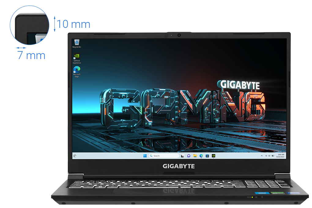Laptop Gigabyte Gaming G5 i5 12500H/8GB/512GB/8GB RTX4060/144Hz/Win11 (KF-E3PH333SH) Màu Đen