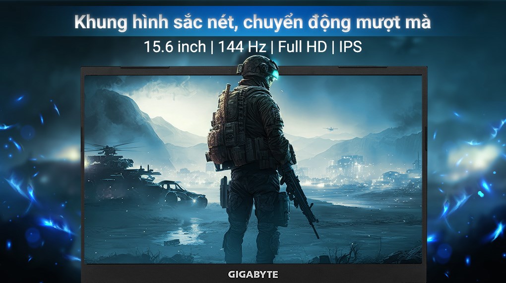 Laptop Gigabyte Gaming G5 i5 12450H/8GB/512GB/6GB RTX4050/144Hz/Win11 (MF-F2VN333SH)