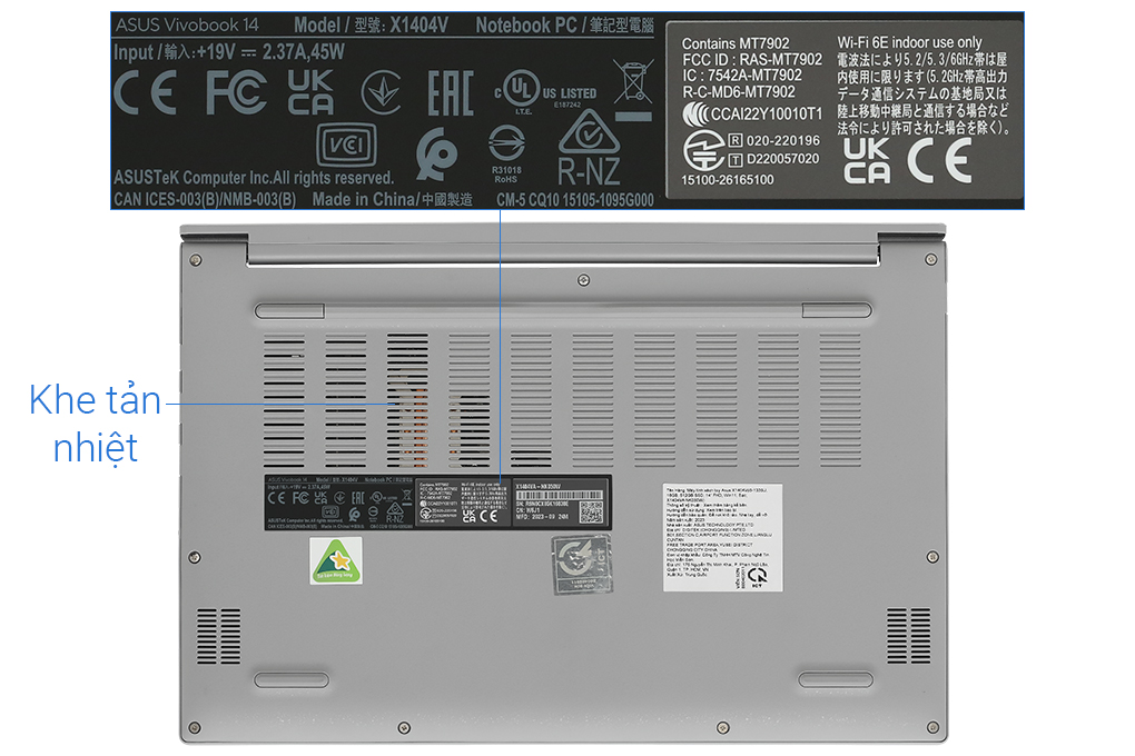 Laptop Asus Vivobook 14 X1404V - NK050W (i5 1335U, 16GB, 512GB, Full HD, Win11) Màu Bạc