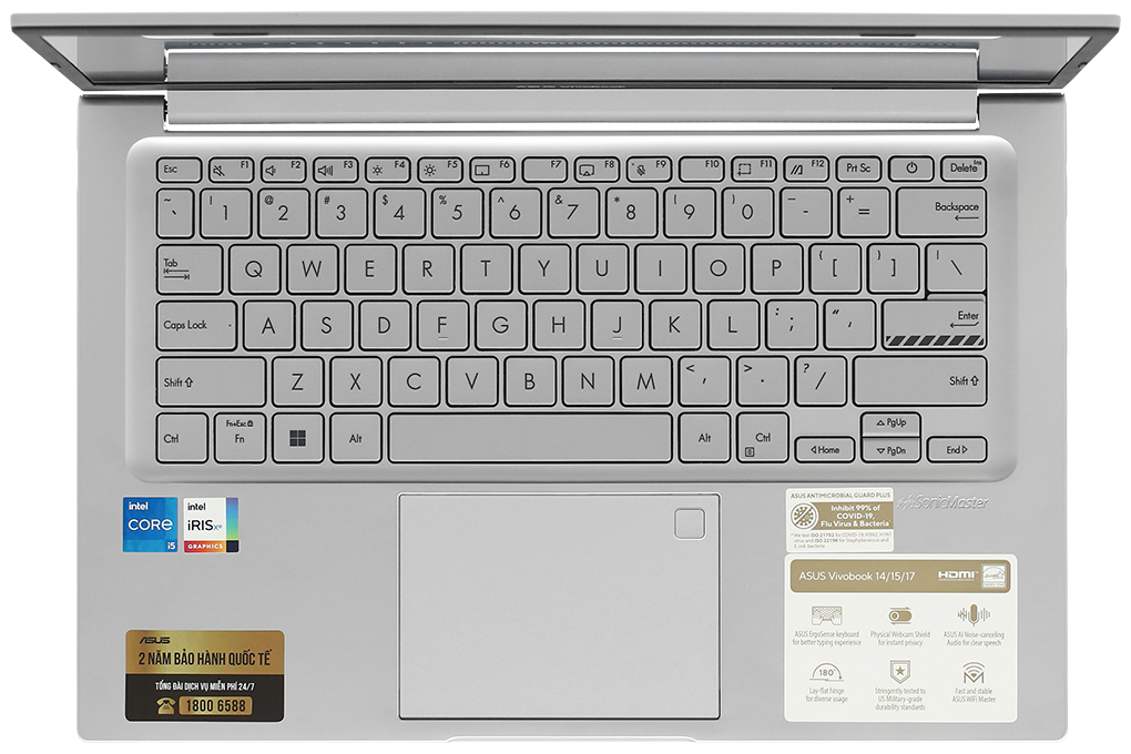 Laptop Asus Vivobook 14 X1404V - NK050W (i5 1335U, 16GB, 512GB, Full HD, Win11) Màu Bạc