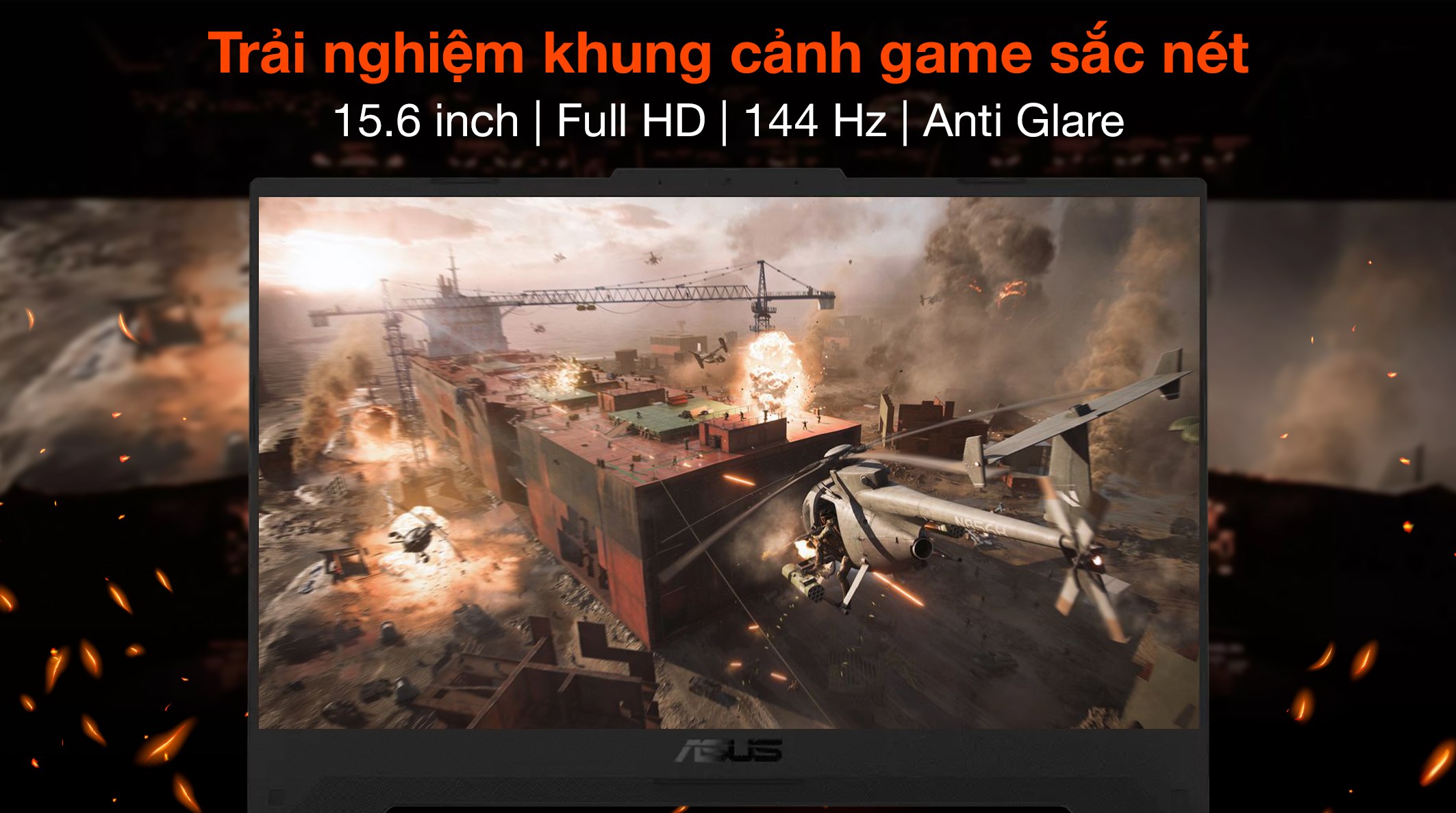 Laptop Asus TUF Gaming F15 FX507ZC4 - HN229W (i5 12500H, 16GB, 1TB, RTX 3050 4GB, Full HD 144Hz, Win11)