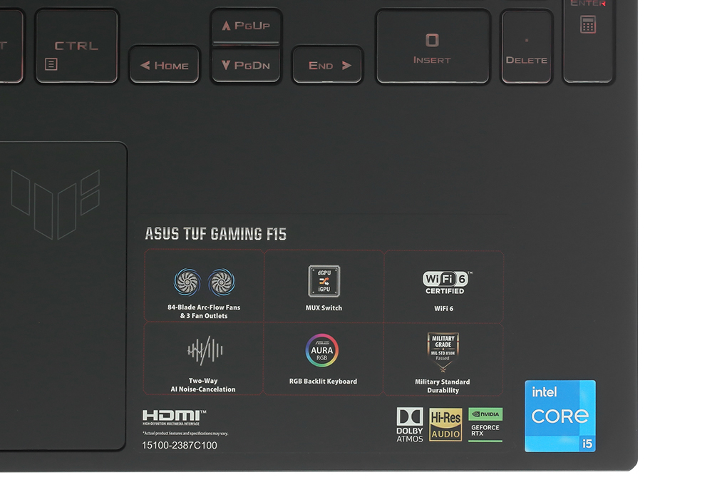 Laptop Asus TUF Gaming F15 FX507ZC4 - HN229W (i5 12500H, 16GB, 1TB, RTX 3050 4GB, Full HD 144Hz, Win11) Màu Xám