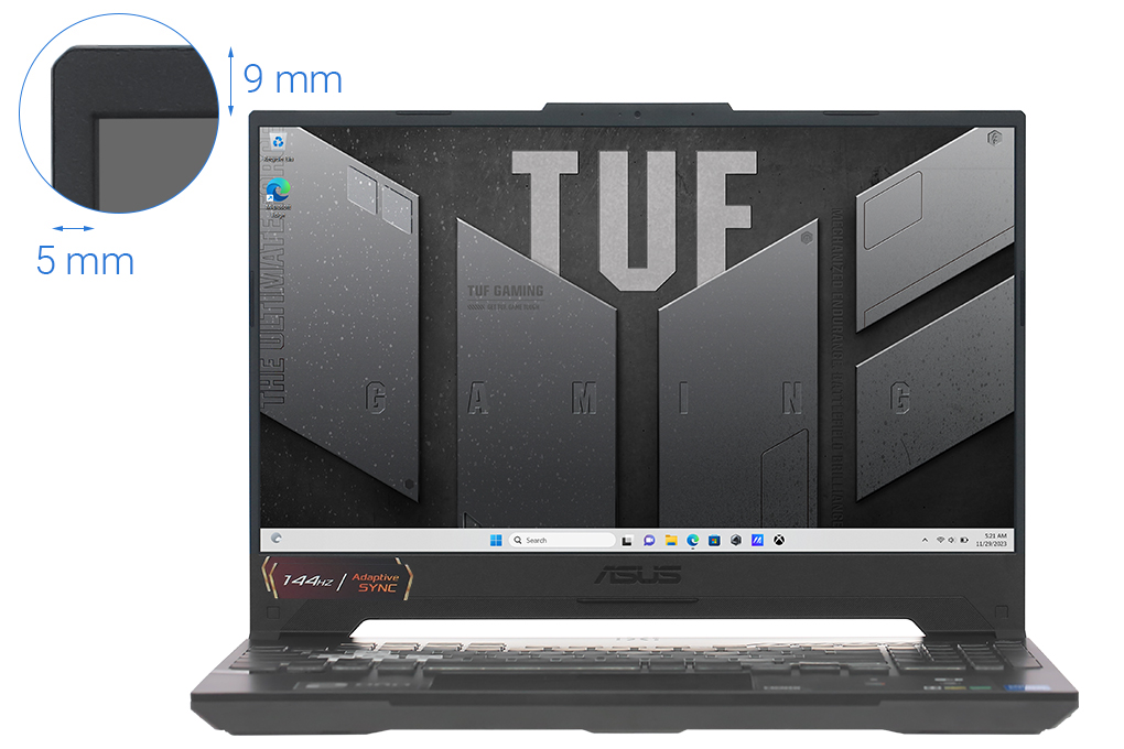 Laptop Asus TUF Gaming F15 FX507ZC4 - HN229W (i5 12500H, 16GB, 1TB, RTX 3050 4GB, Full HD 144Hz, Win11) Màu Xám