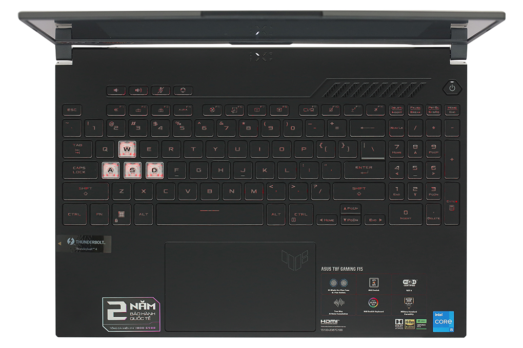 Laptop Asus TUF Gaming F15 FX507ZC4 - HN229W (i5 12500H, 16GB, 1TB, RTX 3050 4GB, Full HD 144Hz, Win11) Màu Xám