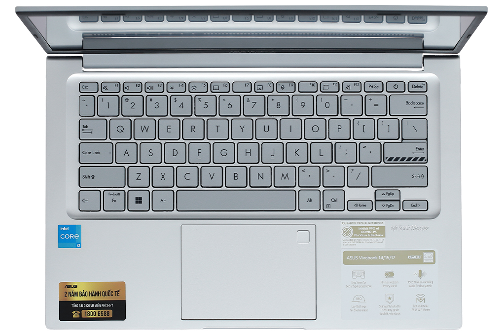 Laptop Asus Vivobook 14 X1404ZA - NK246W (i3 1215U, 8GB, 512GB, Full HD, Win11) Màu Bạc