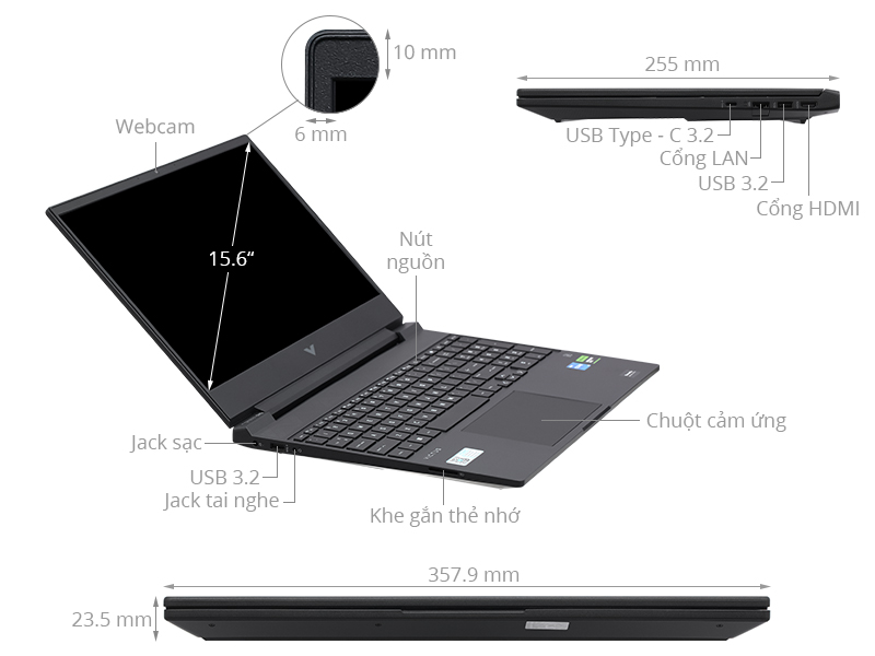 HP Gaming VICTUS 15 fa1139TX - 8Y6W3PA (i5 12450H, 16GB, 512GB, RTX 2050 4GB, Full HD 144Hz, Win11)