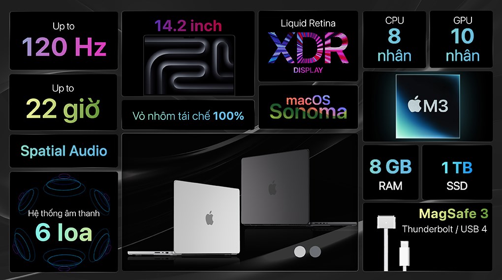Laptop Apple MacBook Pro 14 inch M3 8GB/1TB