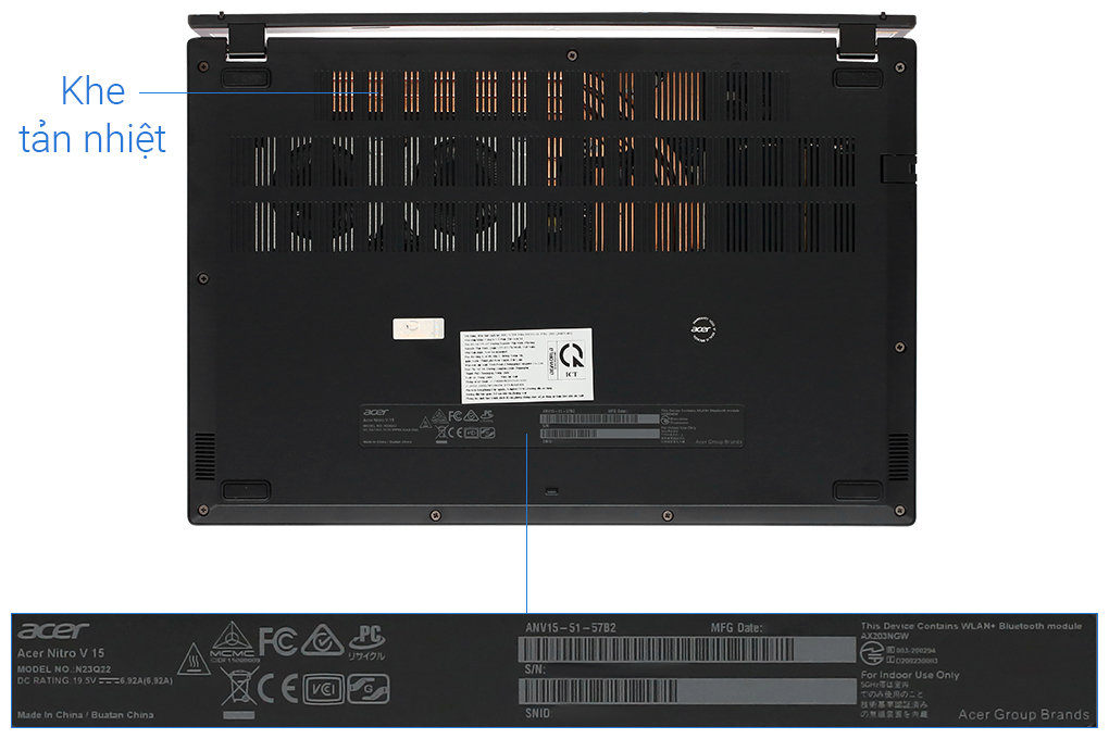 Laptop Acer Gaming Nitro V ANV15 51 57B2 - NH.QN8SV.001 (i5 13420H, 8GB, 512GB, RTX 4050 6GB, Full HD 144Hz, Win11) Màu Đen