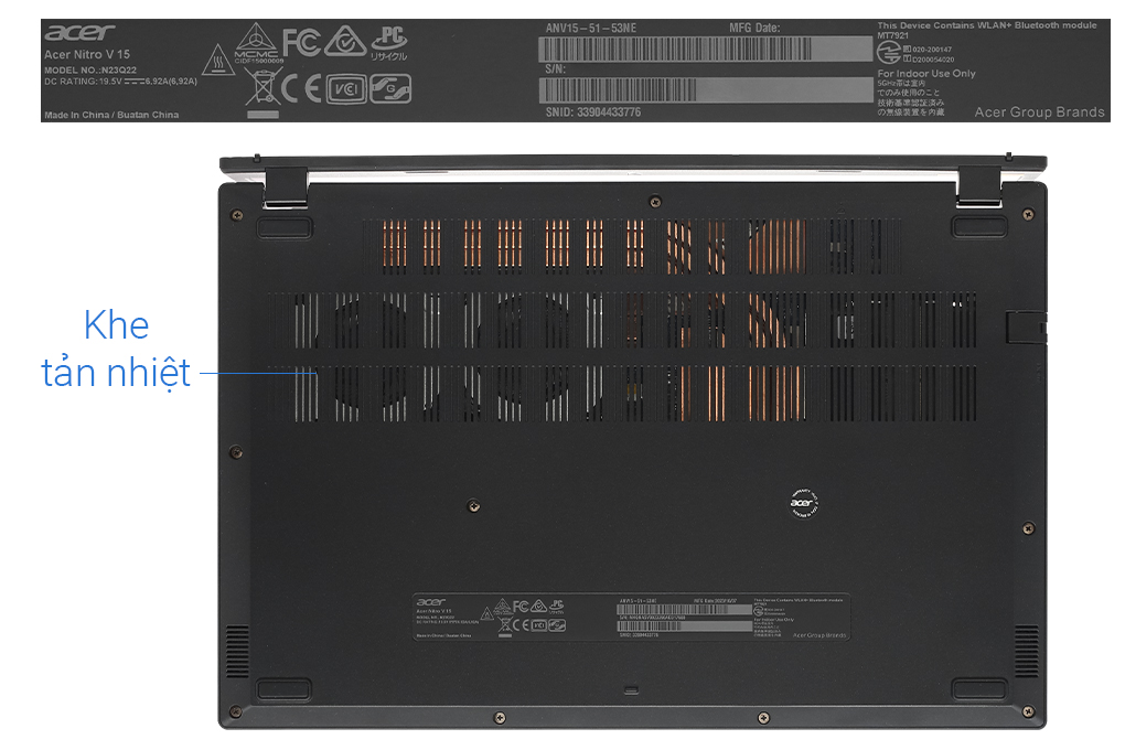 Laptop Acer Gaming Nitro V ANV15 51 53NE - NH.QNASV.002 (i5 13420H, 16GB, 512GB, RTX 2050 4GB, Full HD 144Hz, Win11) Màu Đen