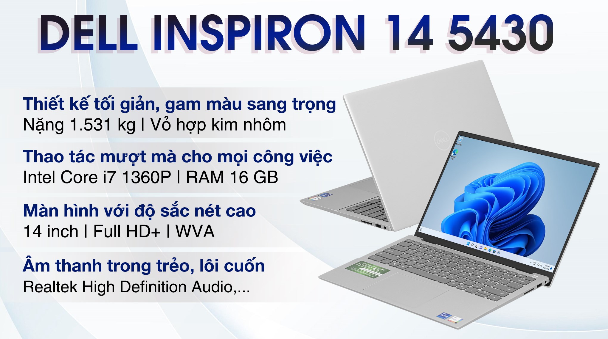 Laptop Dell Inspiron 14 5430 i7 1360P/16GB/1TB/OfficeHS/Win11 (20DY31)