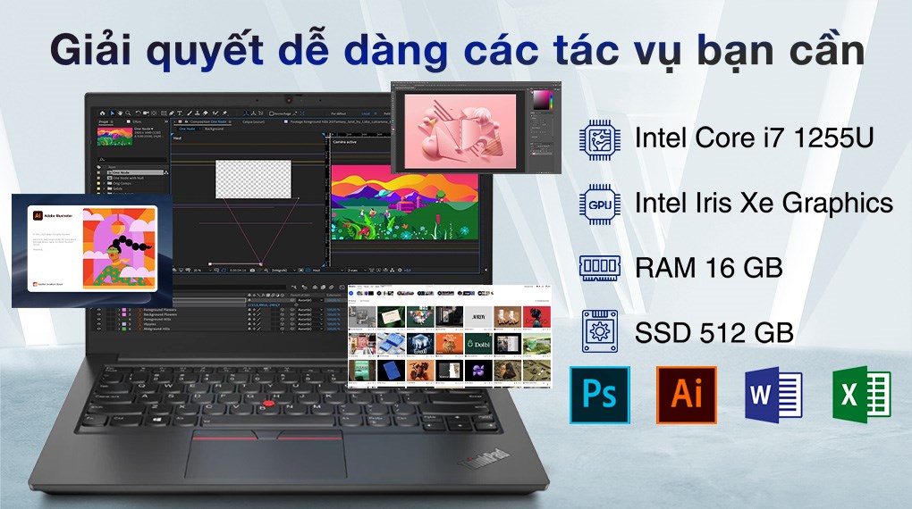 Laptop Lenovo ThinkPad E14 Gen 4 i7 1255U/16GB/512GB/Win11 (21E300E2VN)