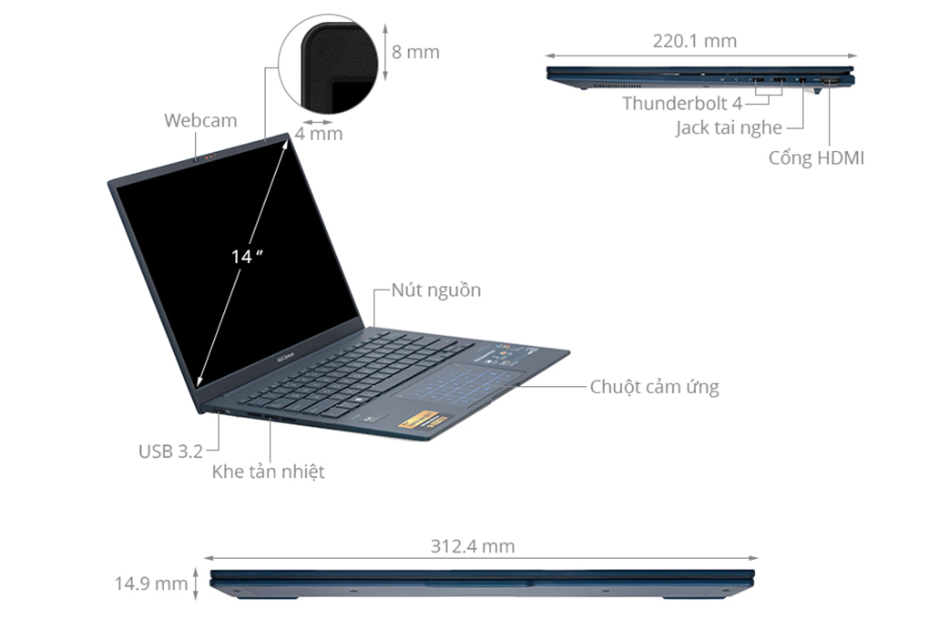 Asus Zenbook 14 OLED UX3405MA (Ultra 5 125H, 16GB, 512GB, 2.8K OLED 120Hz, Win11)