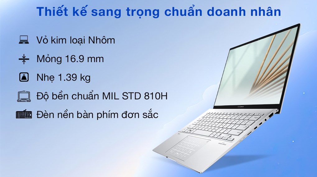 Laptop Asus Zenbook 14 OLED UX3402VA i5 1340P/16GB/512GB/Cáp/Túi/Win11 (KM203W)