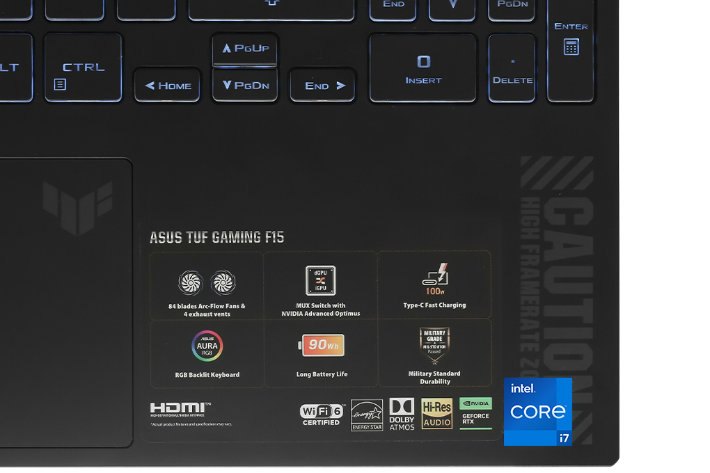 Laptop Asus TUF Gaming F15 FX507VU - LP167W (i7 13620H, 16GB, 512GB, RTX 4050 6GB, Full HD 144Hz, Win11) Màu Xám