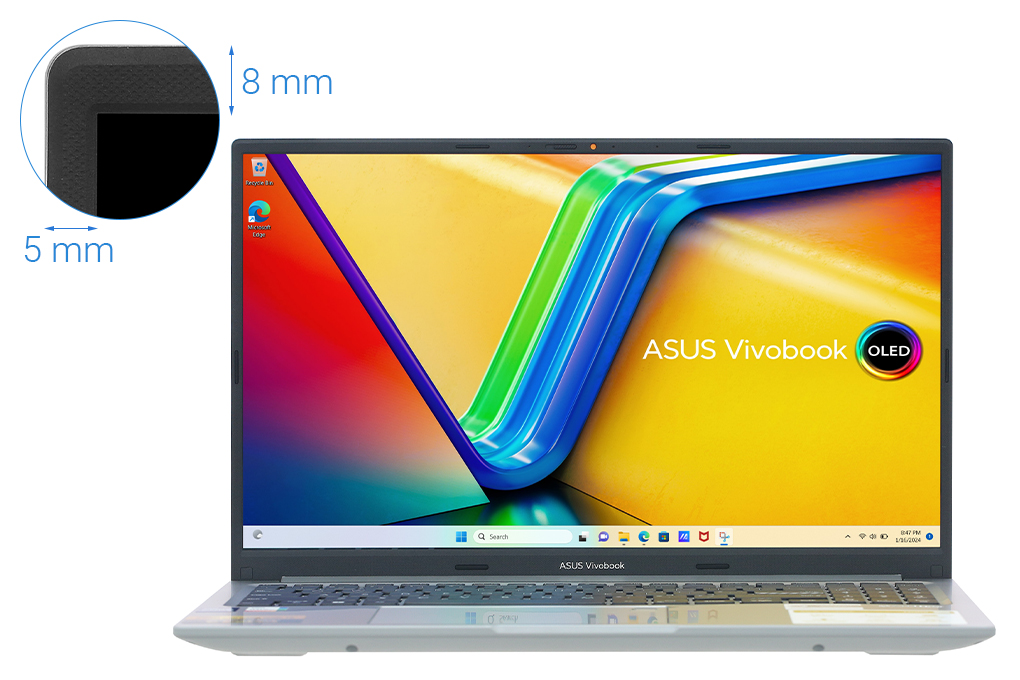 Laptop Asus Vivobook 15 OLED A1505VA i9 13900H/16GB/1TB/Win11 (L1386W) Màu Bạc