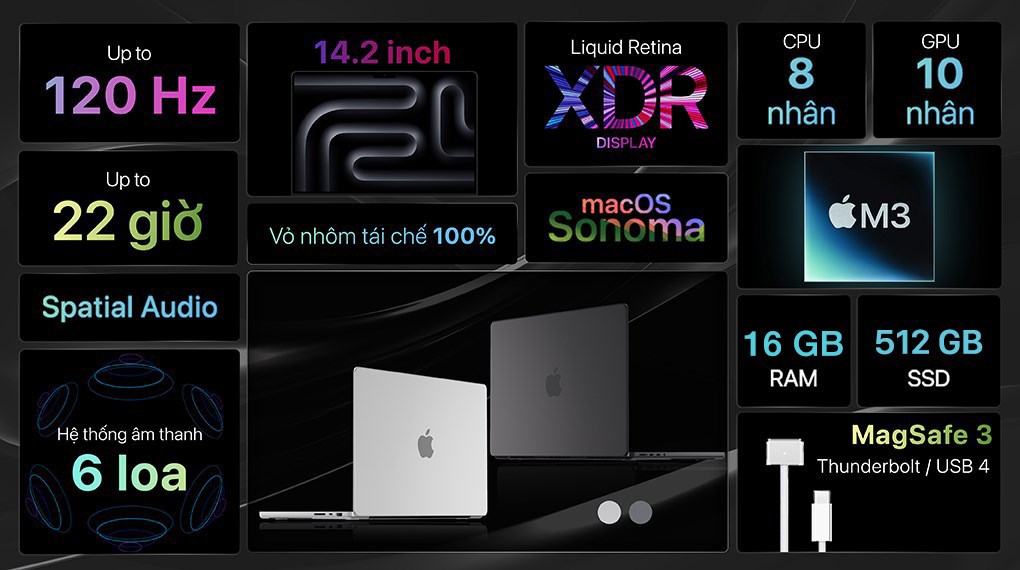 Laptop Apple MacBook Pro 14 inch M3 16GB/512GB