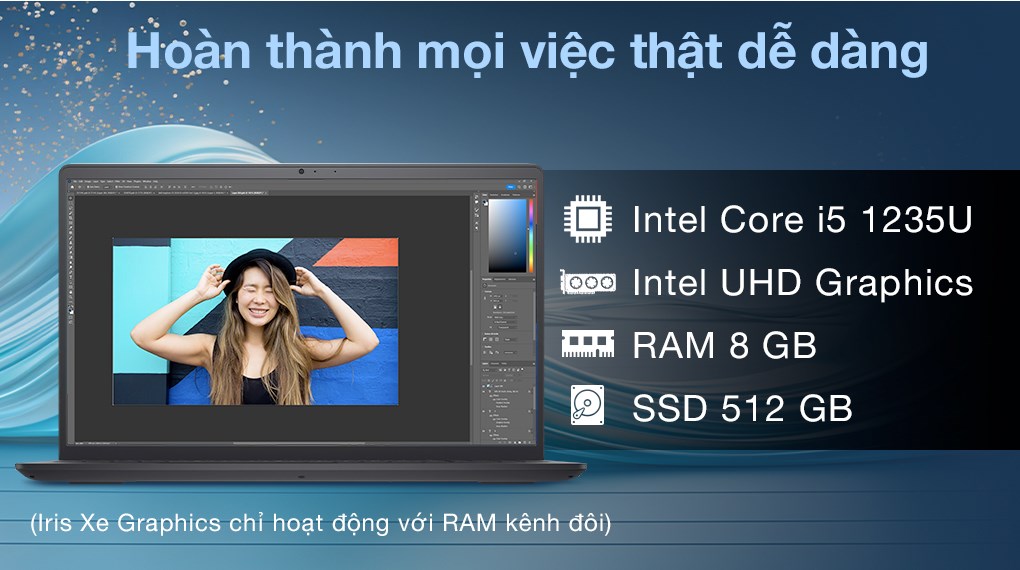 Hình ảnh Laptop Dell Inspiron 15 3520 i5 1235U/8GB/512GB/120Hz/OfficeHS/KYHD/Win11 (71027003)