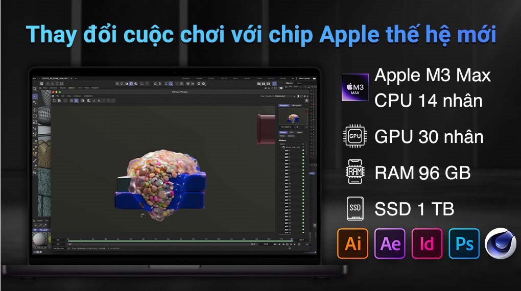 Laptop Apple MacBook Pro 14 inch M3 Max 96GB/1TB (Z1AZ)