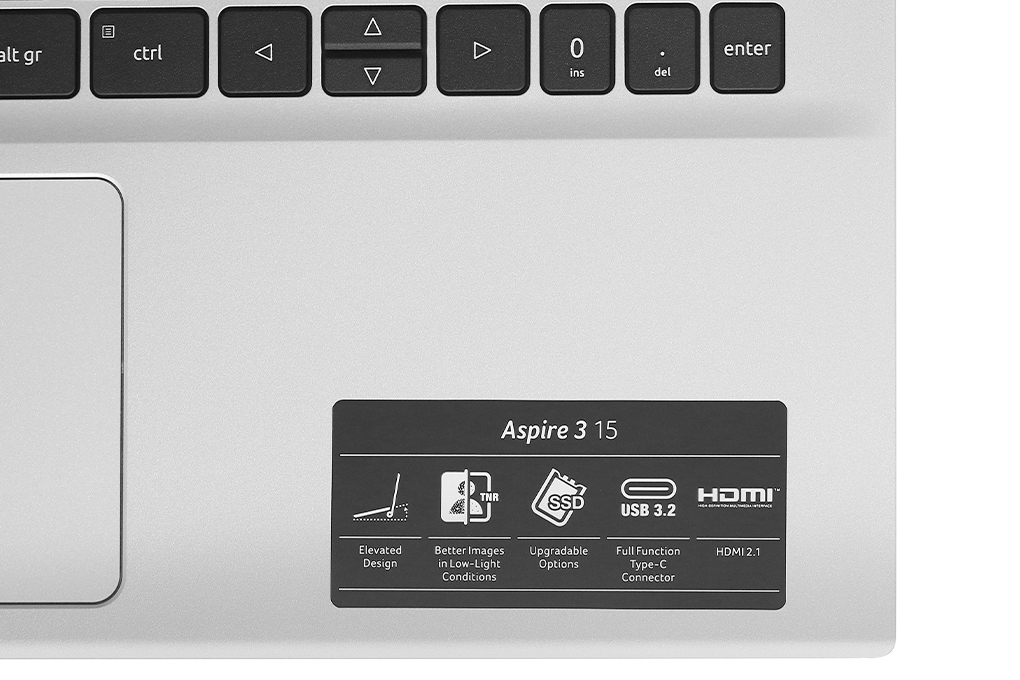 Laptop Acer Aspire A315 44P R9W8 - NX.KSJSV.002 (R7 5700U, 8GB, 512GB, Full HD, Win11) Màu Bạc